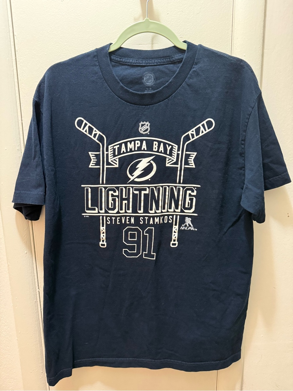 Tampa bay lightning Navy Blue Graphic Short-Sleeve Tee with White Print